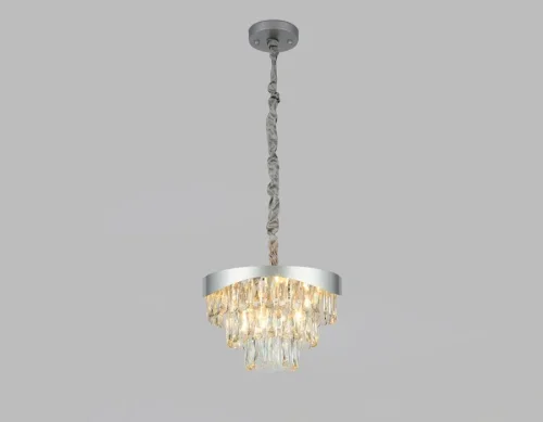 Люстра подвесная Traditional TR5080 Ambrella light прозрачная на 6 ламп, основание хром в стиле арт-деко  фото 2